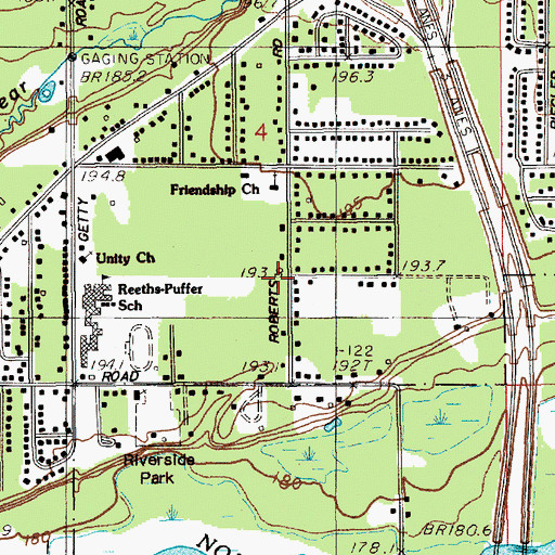 Topographic Map of Reeths-Puffer High School, MI