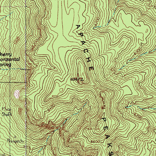 Topographic Map of Apache Peaks, AZ