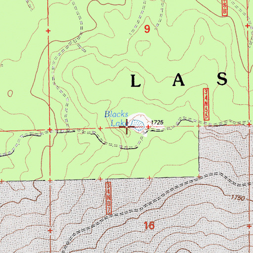 Topographic Map of Blacks Lake, CA