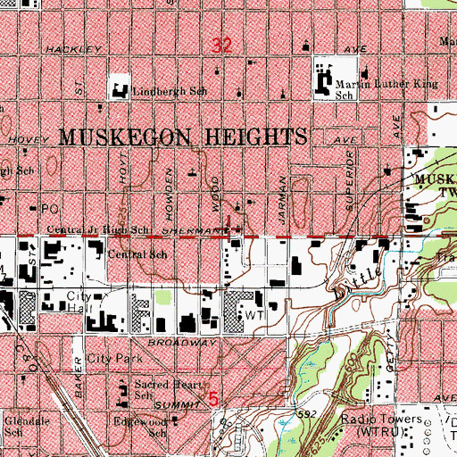 Topographic Map of Christ Temple, MI