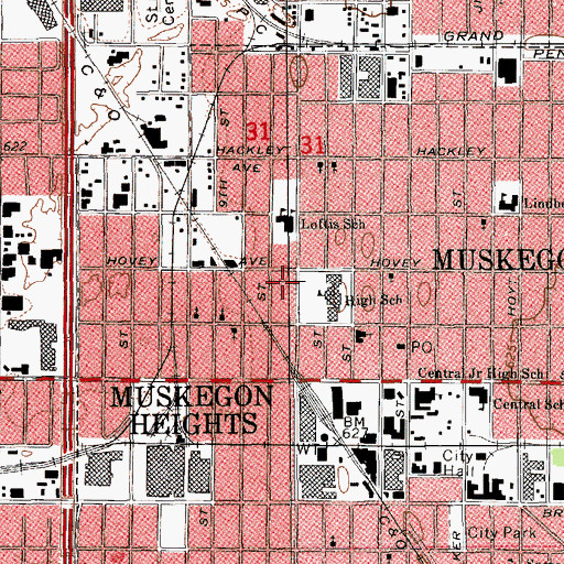 Topographic Map of New Life Baptist Church, MI
