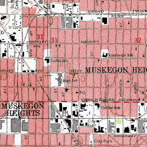 Topographic Map of Mount Herman Zion Baptist Church, MI