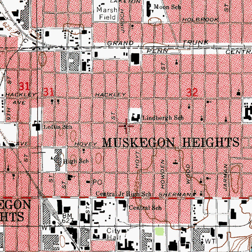 Topographic Map of Covenant Community Church, MI
