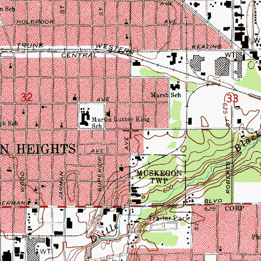 Topographic Map of Grace Temple Apostolic Faith Church, MI