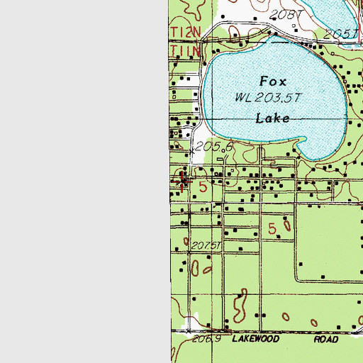 Topographic Map of Saint Mary's of the Woods Parish, MI