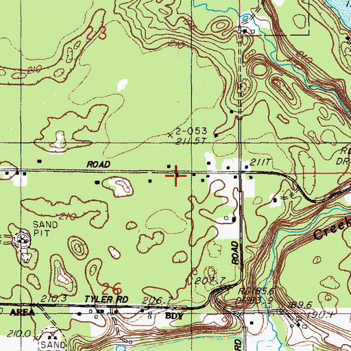 Topographic Map of Cedar Creek Evangelical Church, MI