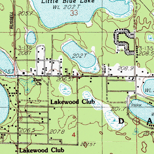 Topographic Map of Emmanuel Congregational Church, MI