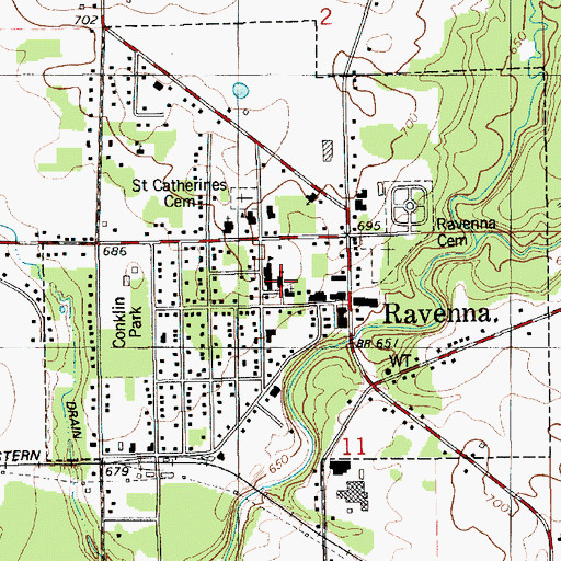 Topographic Map of Beechnau Elementary School, MI