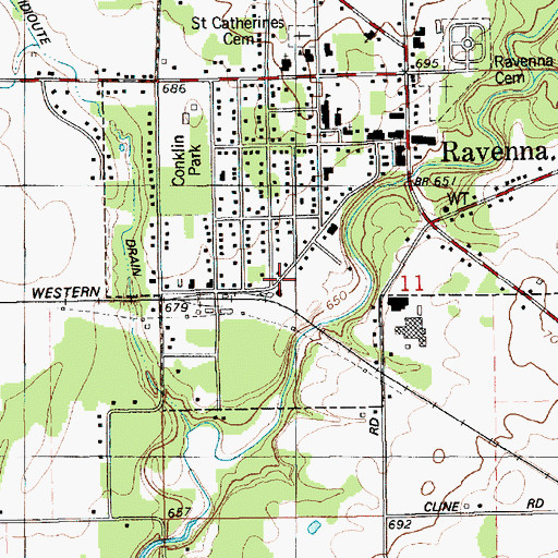 Topographic Map of Ravenna Family Practice, MI