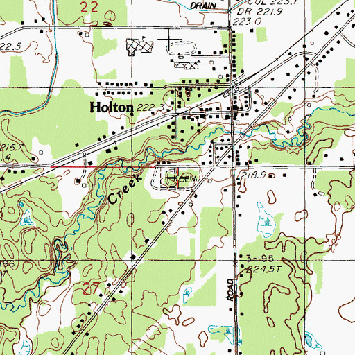 Topographic Map of Holton Cemetery, MI