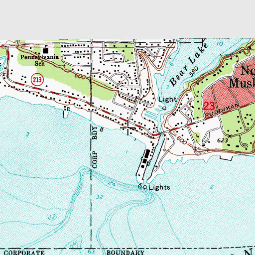 Topographic Map of Jean Baptiste Recollect Trading Post Historical Marker, MI