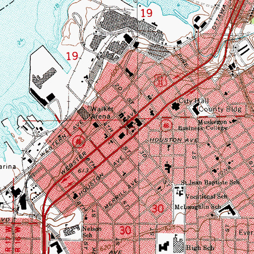 Topographic Map of Torrent House Historical Marker, MI