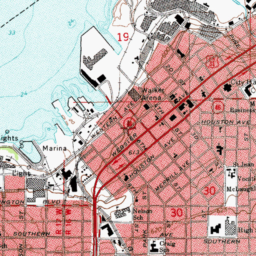 Topographic Map of Hackley-Holt House Historical Marker, MI
