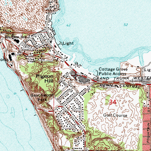 Topographic Map of Bluffton Actors' Colony Historical Marker, MI