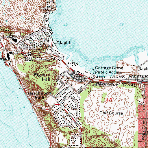 Topographic Map of Buster Keaton Historical Marker, MI
