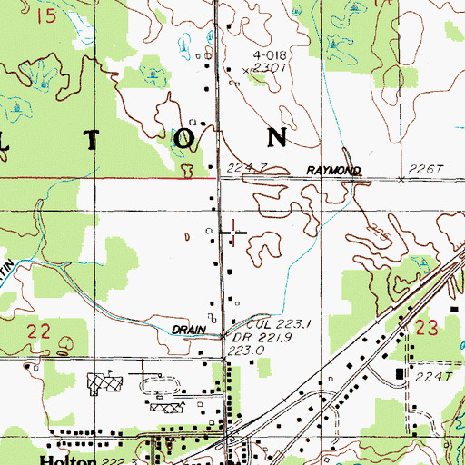 Topographic Map of Holton Post Office, MI