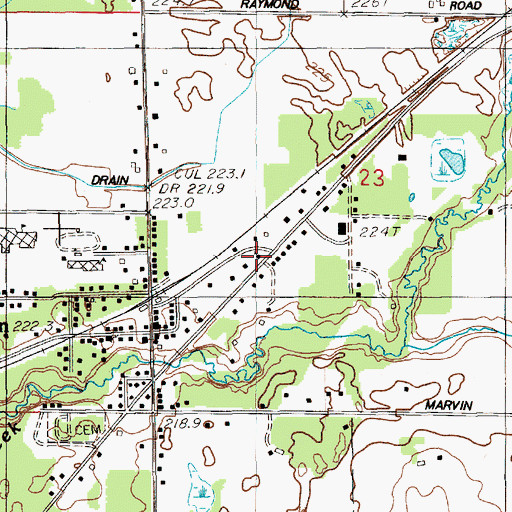Topographic Map of Holton Family Life Worship Center, MI