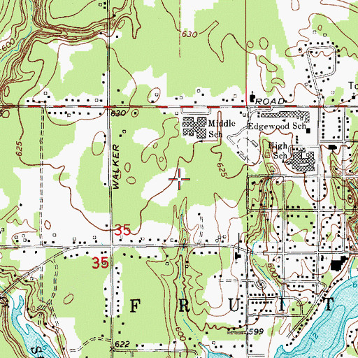 Topographic Map of Shorline Church of Christ, MI