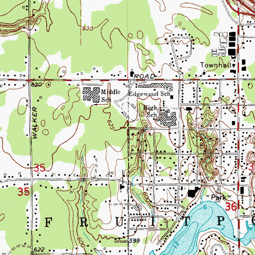 Topographic Map of Fruitport Congregational Church, MI