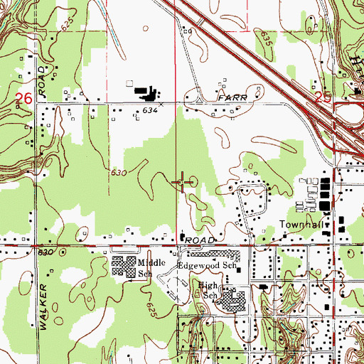 Topographic Map of First Congregational Church, MI