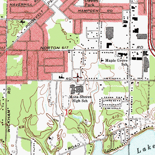 Topographic Map of First Church of the Nazarene, MI