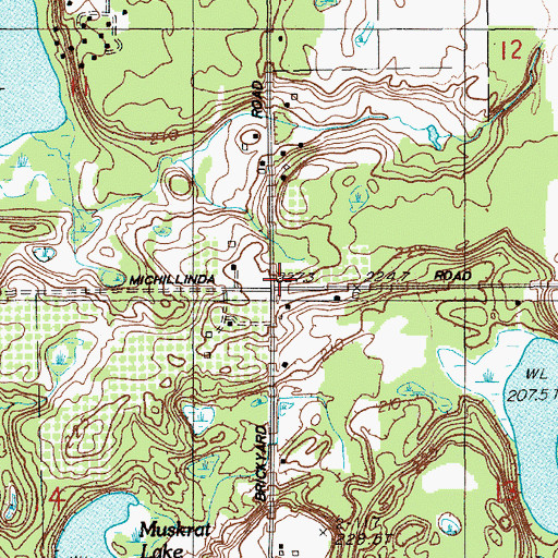 Topographic Map of Johnson Cemetery, MI