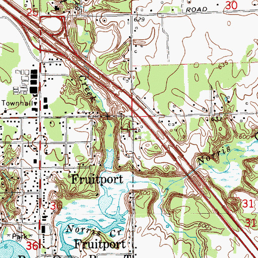 Topographic Map of Fruitport Cemetery, MI