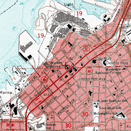 Topographic Map of Saint Paul's Episcopal Church Columbarium, MI