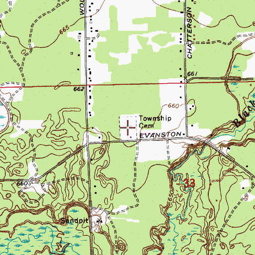 Topographic Map of Egelston Township Cemetery, MI