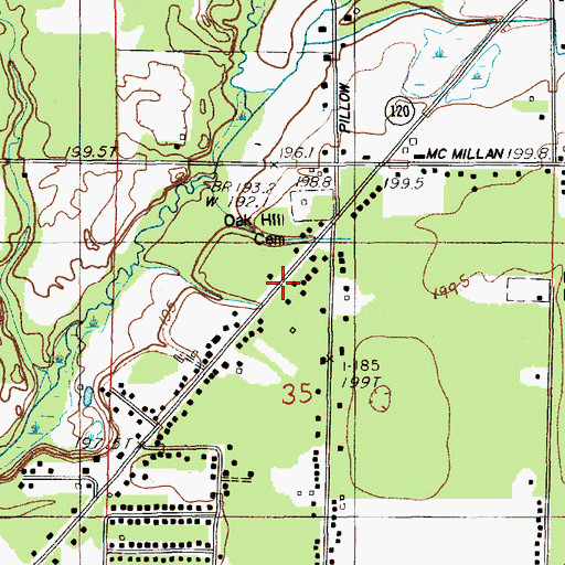 Topographic Map of First Christian Church, MI