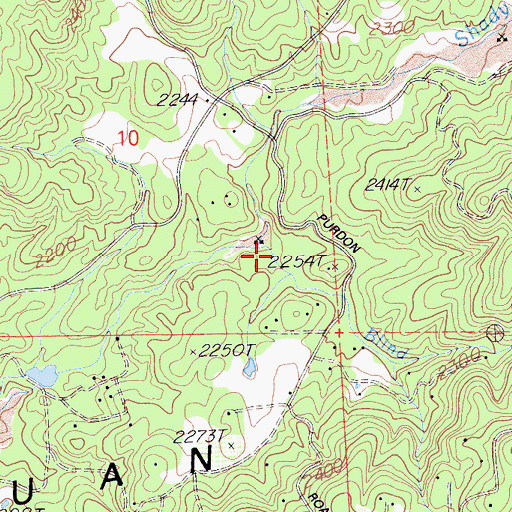 Topographic Map of Blind Shady Creek, CA