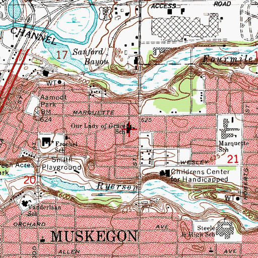 Topographic Map of Our Lady of Grace Church, MI