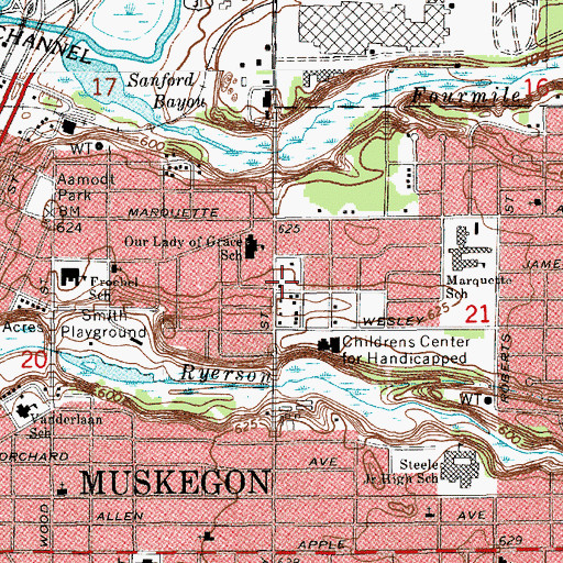 Topographic Map of Lighthouse Tabernacle Church, MI