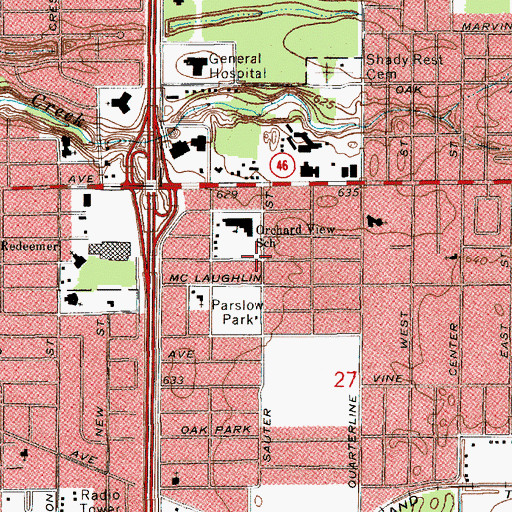 Topographic Map of Church of the Brethren, MI