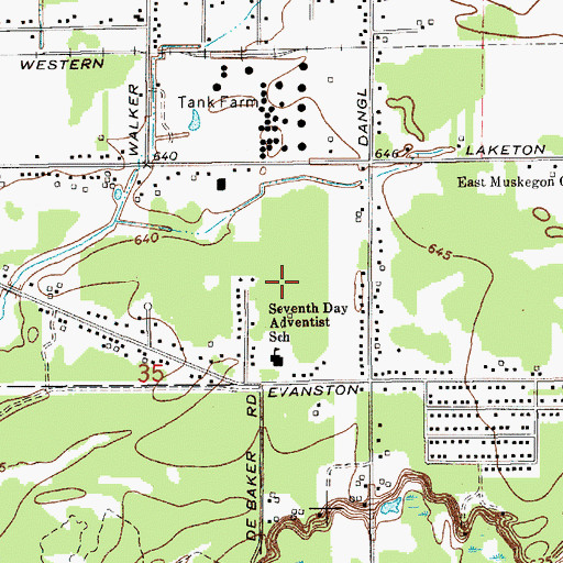 Topographic Map of Seventh Day Adventist Church, MI
