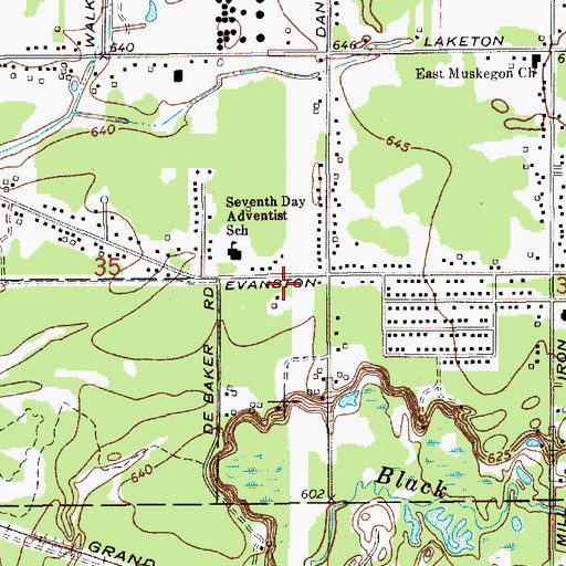 Topographic Map of Grace Bible Church, MI