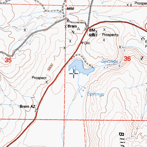 Topographic Map of Blind Spring Valley, CA