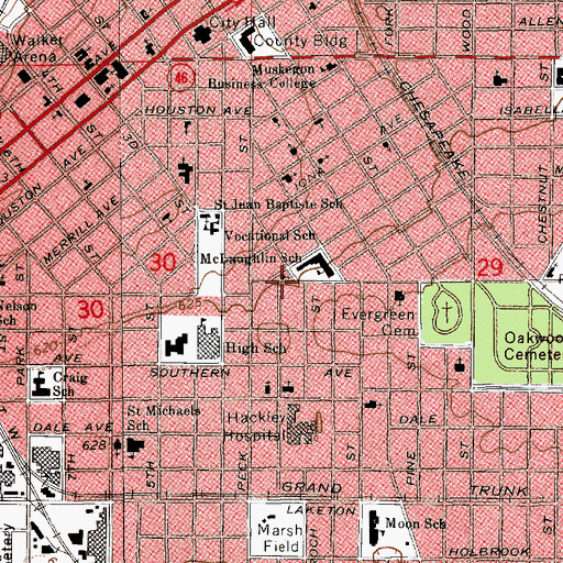 Topographic Map of Community Wesleyan Church, MI