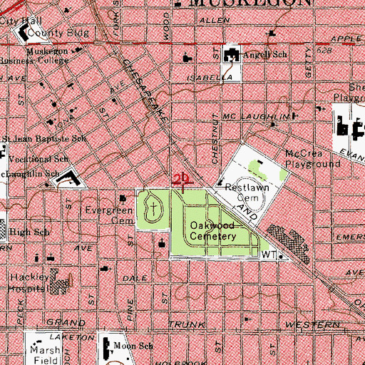 Topographic Map of Hope Lighthouse Church, MI