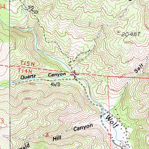 Topographic Map of Blodgett Canyon, CA