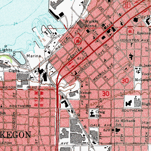 Topographic Map of Samuel Lutheran Church, MI