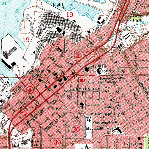Topographic Map of Mount Zion Church of God, MI