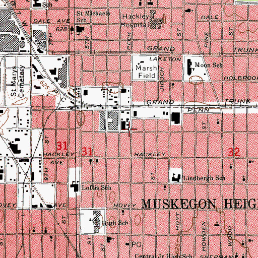 Topographic Map of Corinthians Baptist Church, MI