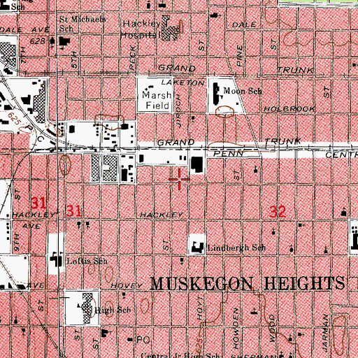 Topographic Map of New Mount Zion Baptist Church, MI