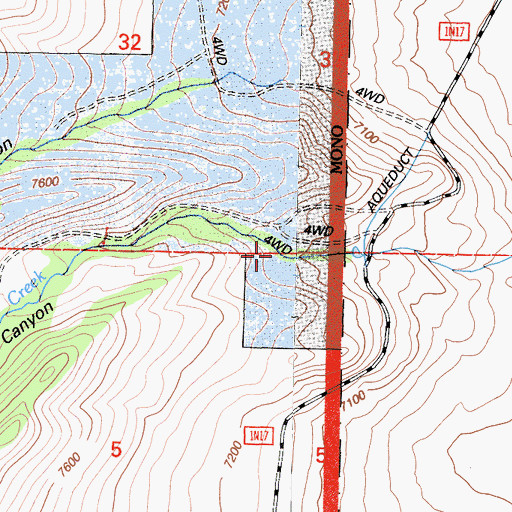 Topographic Map of Bloody Canyon, CA