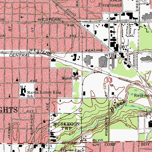 Topographic Map of Holy Trinity Church of God, MI