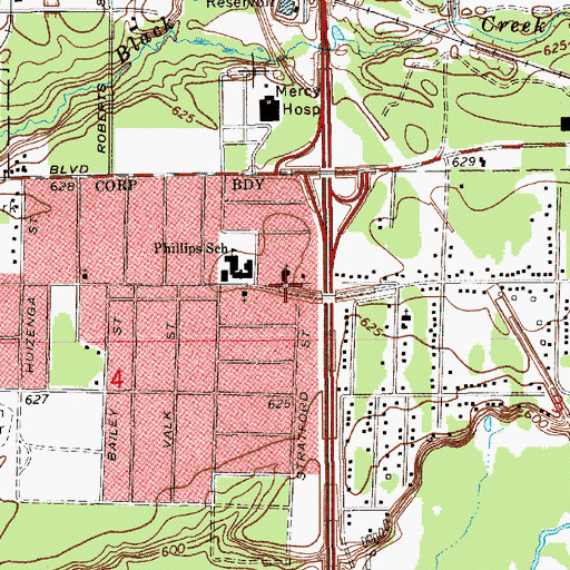 Topographic Map of River of Life Assembly of God Church, MI
