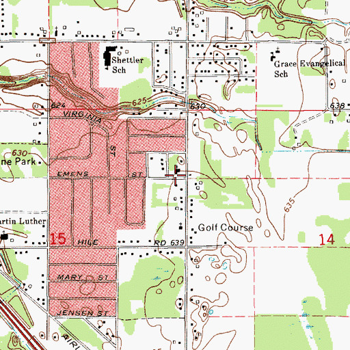Topographic Map of Trinity Baptist Church, MI