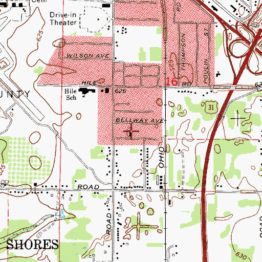 Topographic Map of Bethel Baptist Church, MI