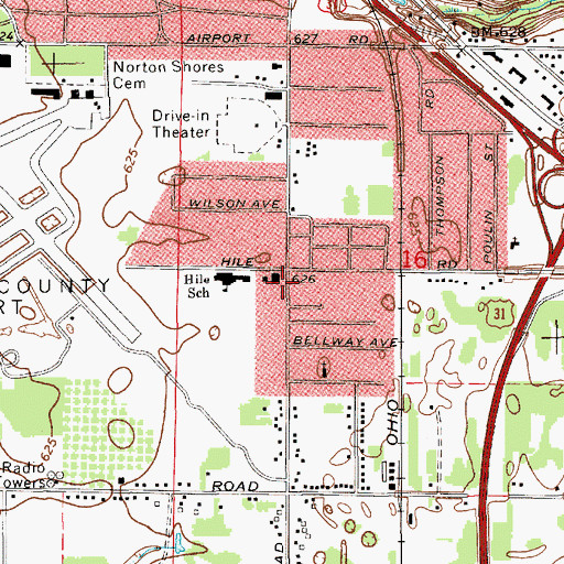 Topographic Map of Calvary Bible Church, MI